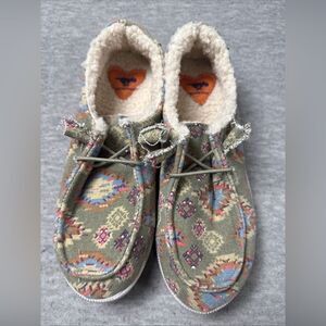 Rocket Dog Women's Olive Mellow Adobe Cotton Print Slip On Size 6 NWOB